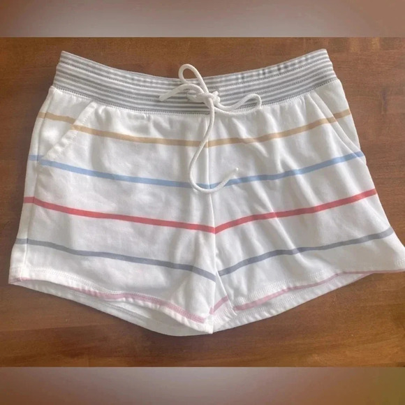 PJ Salvage Women's Loungewear “Happy Days‎ are Here” Comfy Striped Shorts Small - Picture 3 of 11